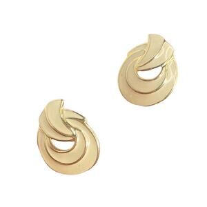1970s Vintage Cream Swirl Earrings Grandmacore Retro
